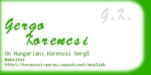 gergo korencsi business card