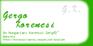gergo korencsi business card